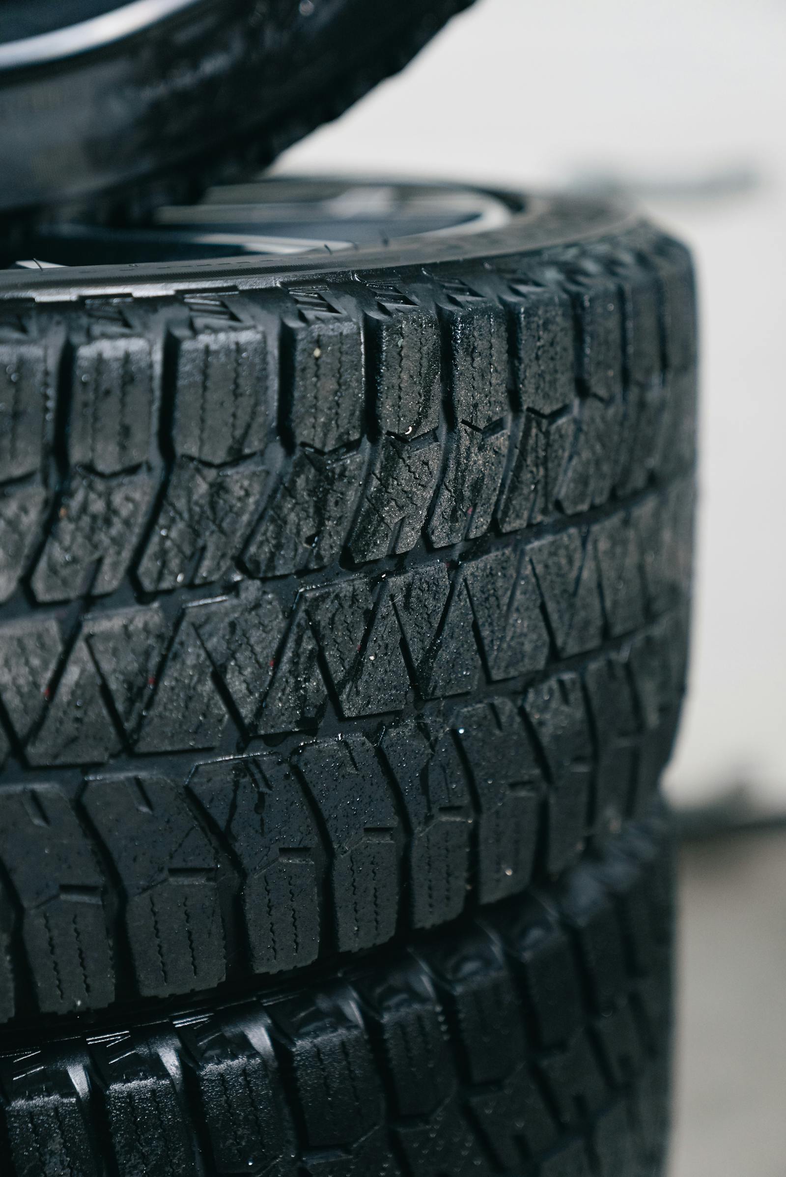 Close-up of car tire tread